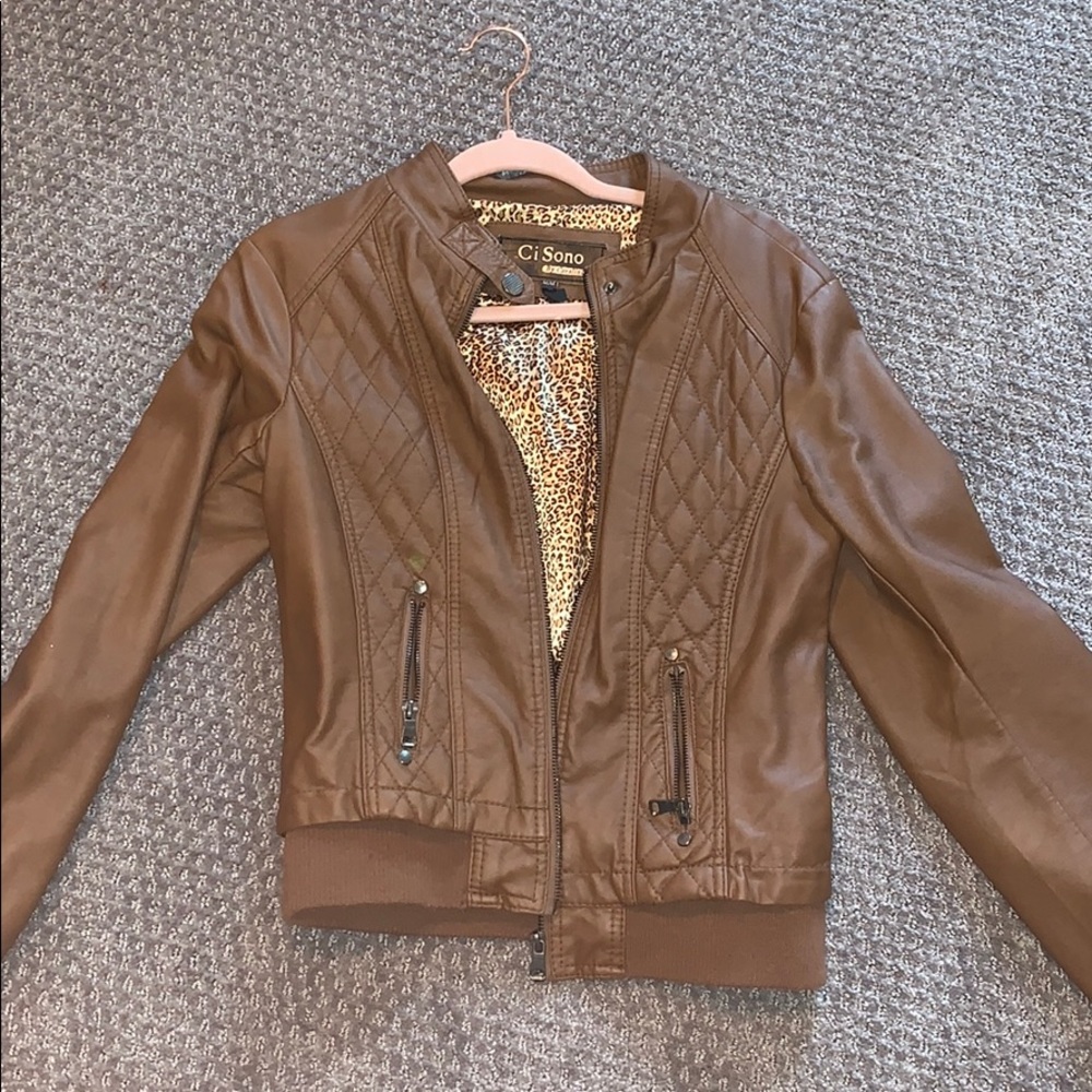Light brown leather jacket